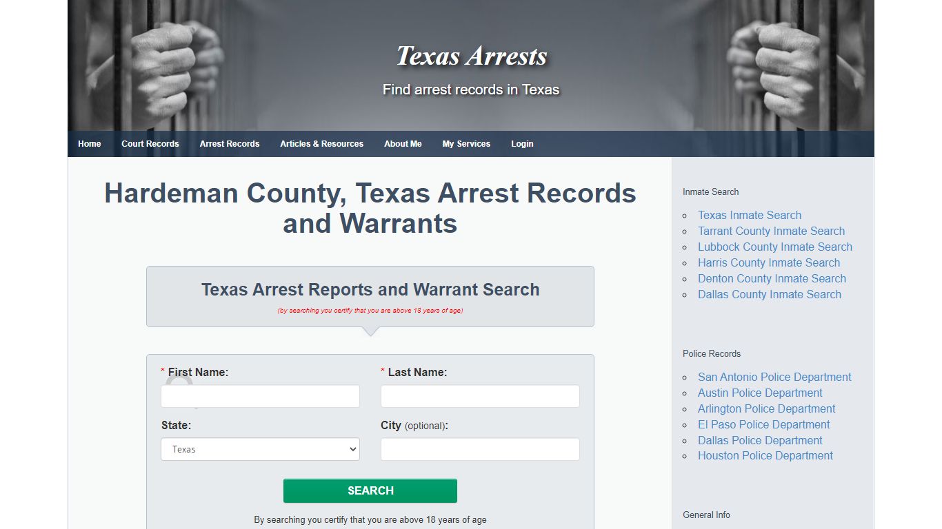 Hardeman County, Texas Arrest Records and Warrants