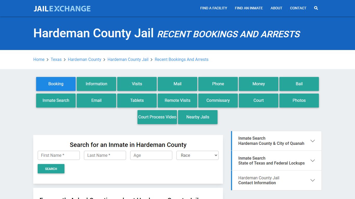 Hardeman County Jail Recent Bookings And Arrests - Jail Exchange